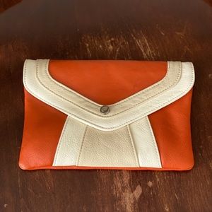 Gorgeous orange and creme clutch